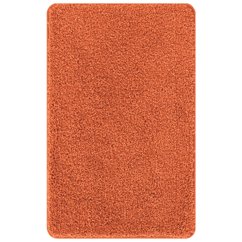 Bath Mat Rectangular Modern, Orange, 50cm, 80cm