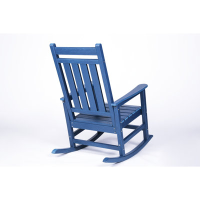 Siège à bascule pour adultes en bleu marine - Résistant aux intempéries avec structure berçante extérieure confortable et stable pour les adultes, avec une structure supplémentaire pour la tête qui soulage la fatigue