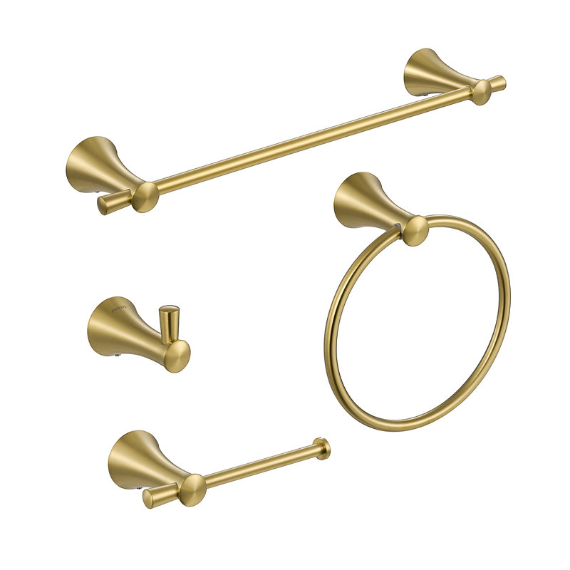 4 - Piece Bathroom Hardware Set, Brushed Gold
