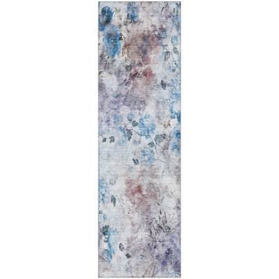 Premium Machine Washable Prisco Blue Rug