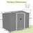 8X6 FT Outdoor Tool Storage Shed With Metal Foundation & Lockable Doors,  All Weather Metal Sheds For Garden, Patio, Backyard, Lawn, Gray-119307021