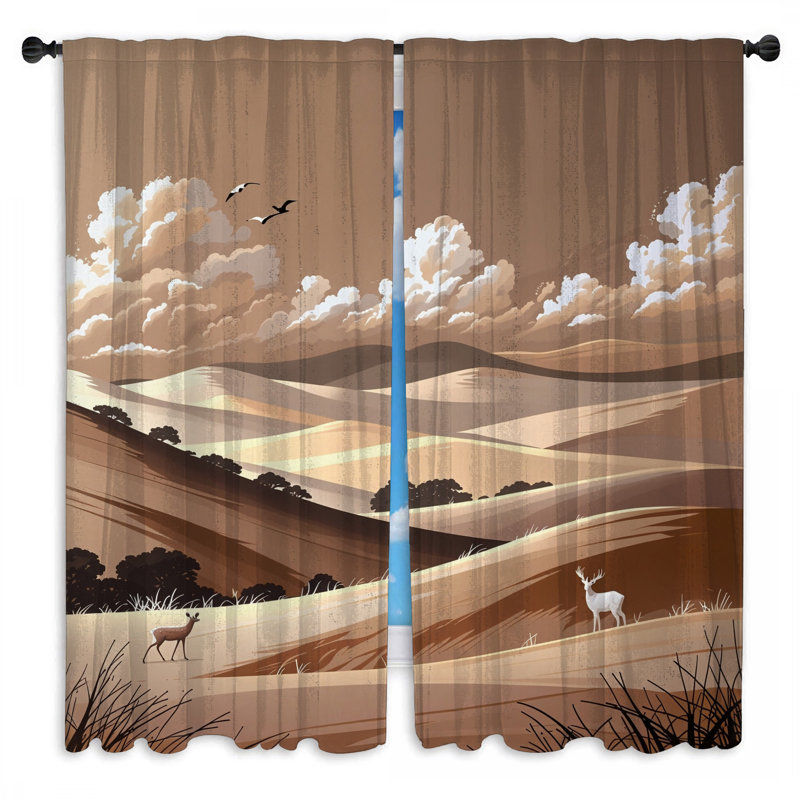 Rideaux de fenêtre Rolling Hills Landscape - 2 panneaux, 40 po x 80 po - 2 panneaux, Obscurcissement de chambre