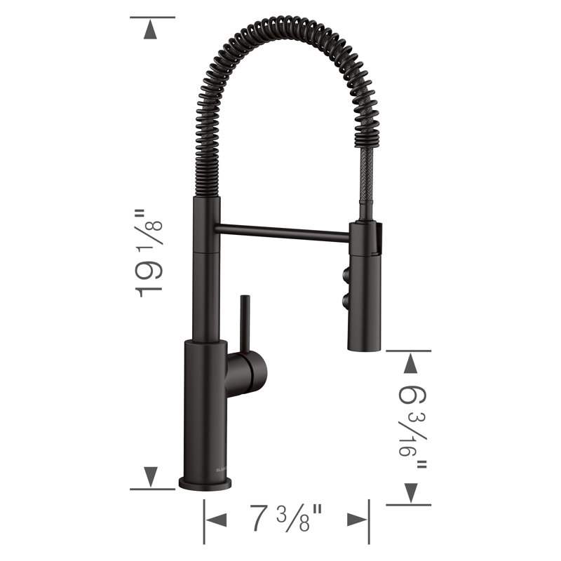 Catris Semi-Pro Pull-Down Dual-Spray Kitchen Faucet, Matte Black