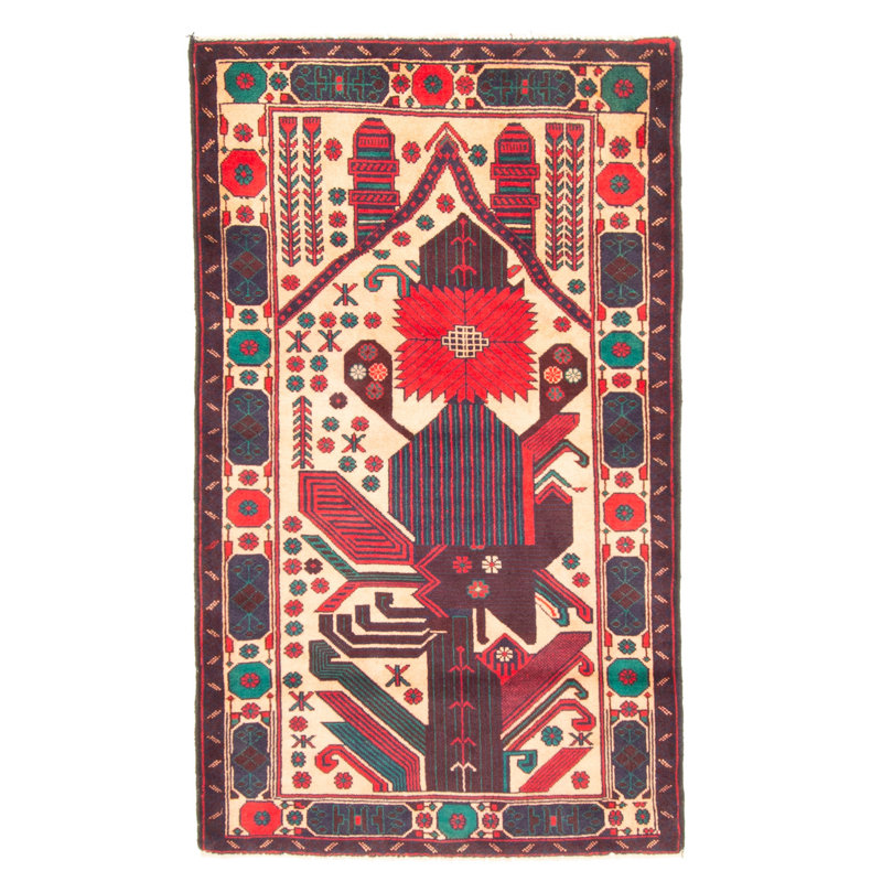 Tapis orange Teimani 2 pi 10 po x 4 pi 10 po