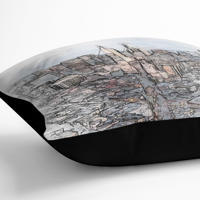 Square Cushion, 40cm H x 40cm W x 15cm D, Black