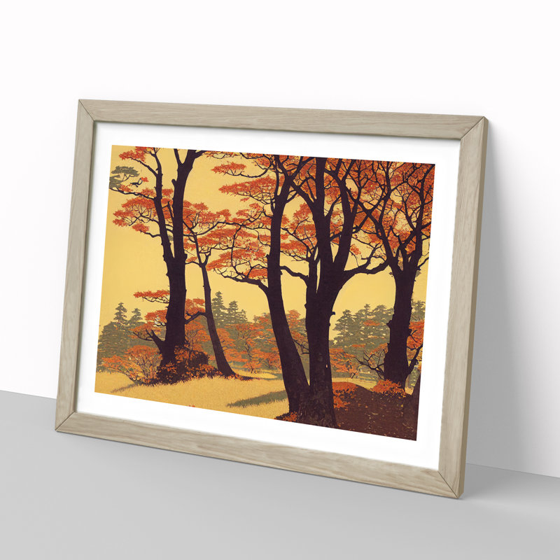A Traditional Autumn Forest - Framed Print, Oak, 46cm H x 64cm W x 2cm D