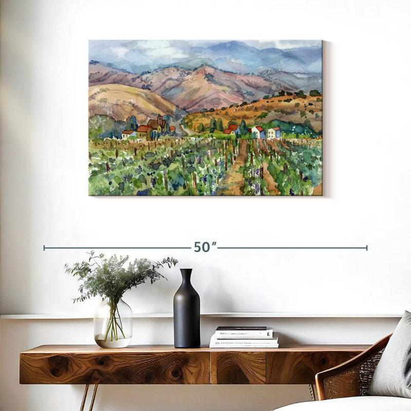 Paysage avec vignoble Alvord, H 24 po x l 36 po