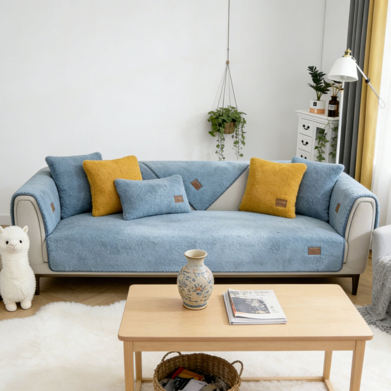 Polyester Box Cushion Sofa Slipcover