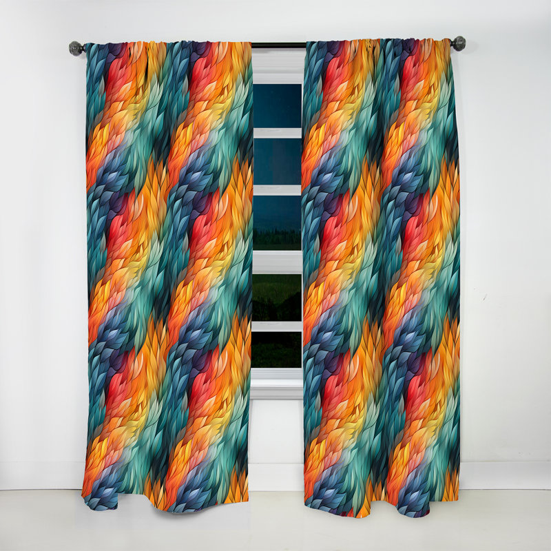 Multicolore mosaïque de verre I - Rideau moderne - Velours obscurcissant - 1 panneau, L 52 po x L 108 po