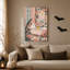 Art mural sur toile avec fantôme blanc dans une baignoire rose avec feuilles tropicales-297818765