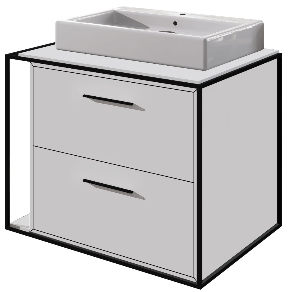 Linea 24'' Single Bathroom Vanity, Matte White, Matte Black, Single-Hole