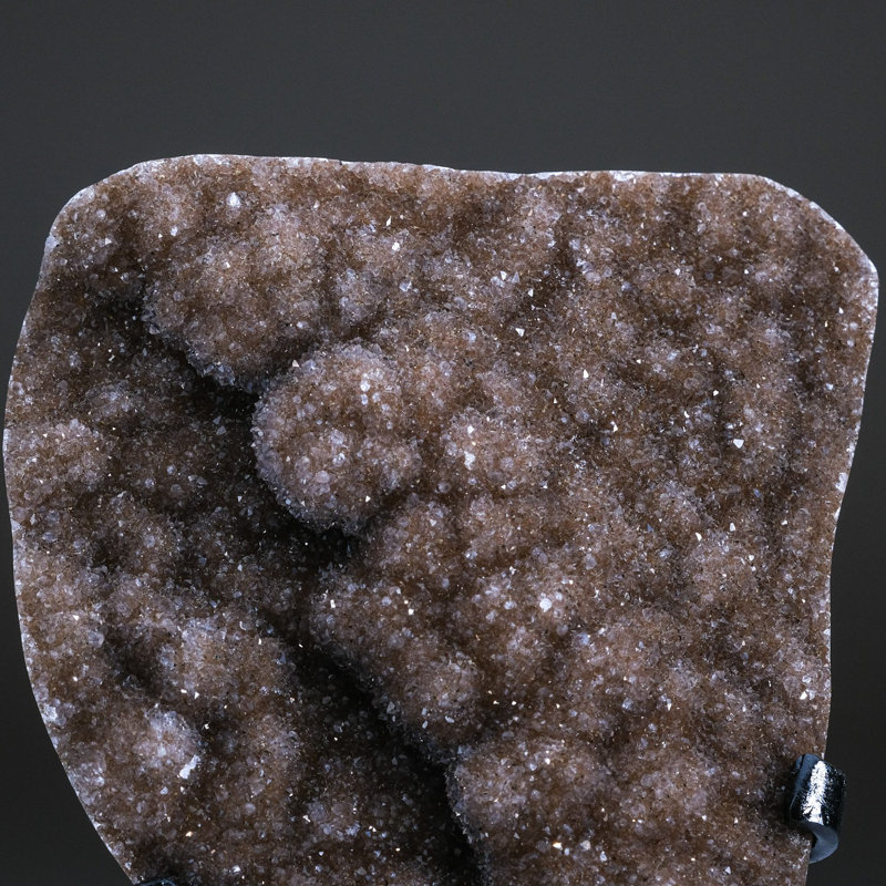 Red Druzy Crystal Cluster On Metal Stand
