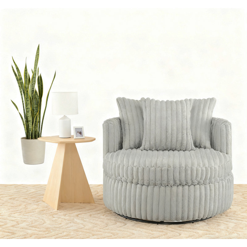 Fauteuil demi-tonneau moderne surdimensionné et pivotant