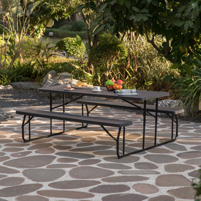 Carmille Outdoor Foldable Picnic Table by Arlmont & Co.
