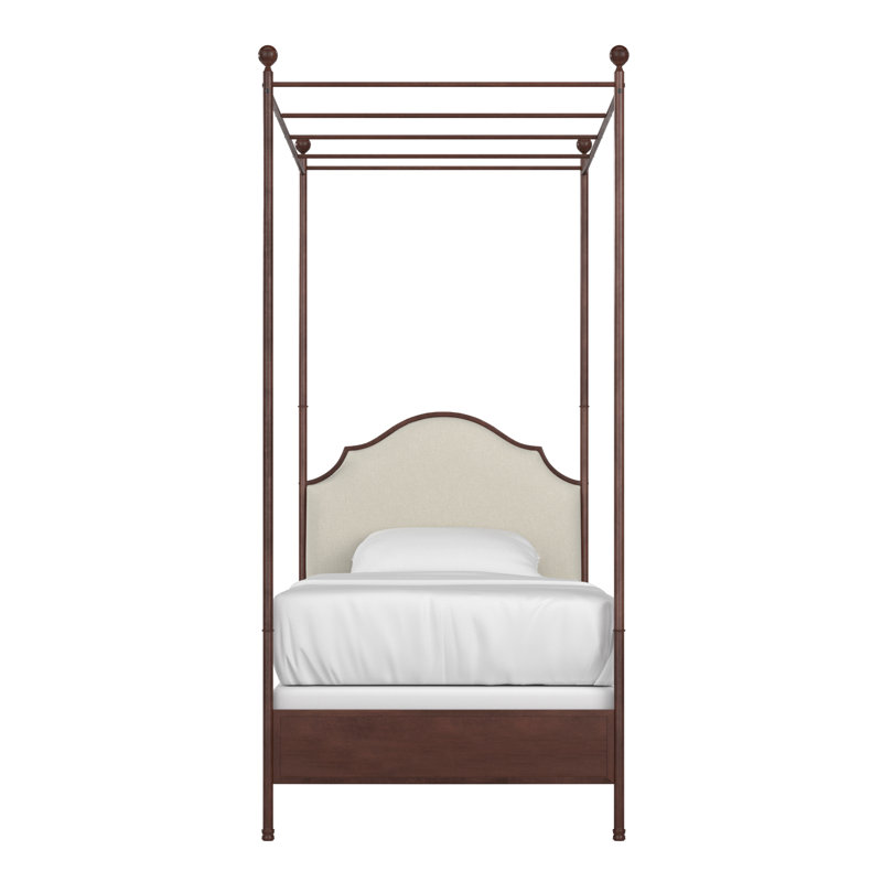 Marinez Upholstered Canopy Bed, Twin