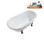 Baignoire de trempage sur pieds en acrylique 57 "avec drain, pattes et plateau en bambou 57" Streamline-83636145-90752935