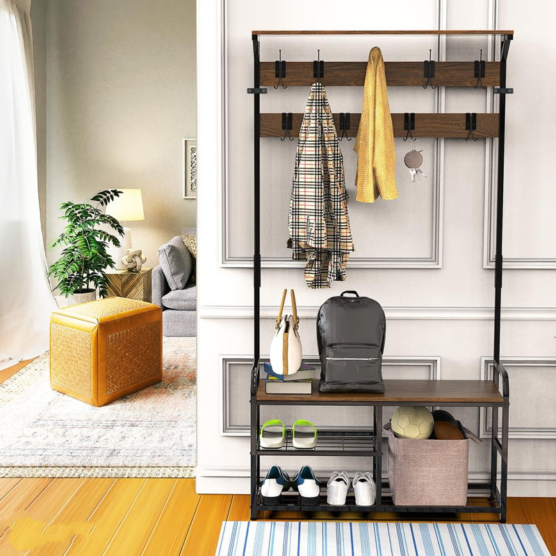 Amlie Hall Tree 85cm Wide with Bench and Shoe Storage