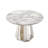47" Round Marble Dining Table With - Effect Desktop And 8k Mirror Finish Stainless Steel Base, Gray Silver, Suitable For Office 48.03 Inch Diameter Table, Faux Tabletop, Stable Kitchen-1515062166