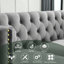 Fauteuil moderne en velours gris à boutons, pieds en métal, espace de travail classique-133044680-133044681