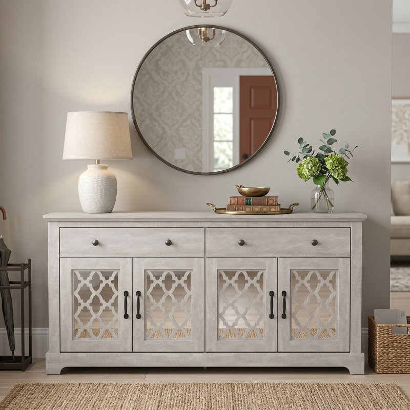Chessani 2 Drawer Sideboard, Dusty Gray Oak, Moorish