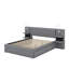 Grand lit plateforme tapissier avec lumières, lit gigogne et tablettes-2130084398