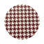Houndstooth Black White Vegan Leather Round Coasters-606181839