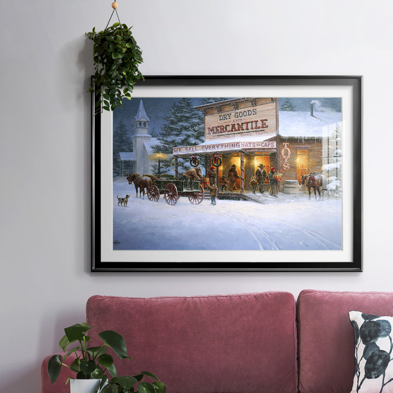 Christmas Wishes, reproduction d'art encadrée, H 19 po x l 27 po x P 1,5 po, Noir
