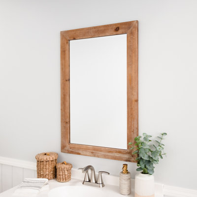 Tiege Rectangular Wood Farmhouse Wall Mirror