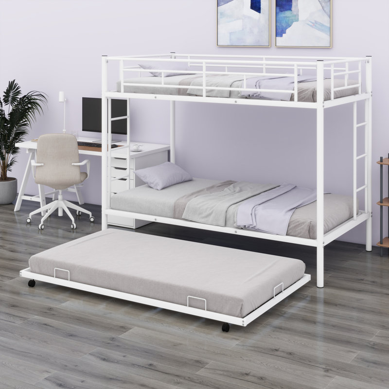 Bunk Bed With Trundle, White