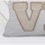 Coussin décoratif, broderie de lin beige Love Pumpkin, carré de 20 pouces