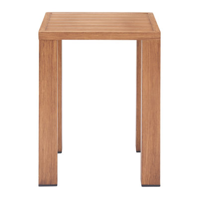  Table de bout contemporaine carrée en aluminium naturel 22 po