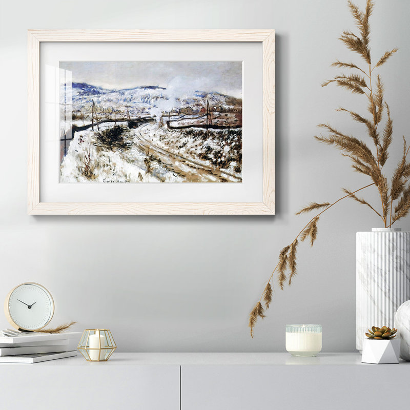 Train dans la neige, Argenteuil, 1875, H 14 po x l 20 po x P 1,5 po, Blanc