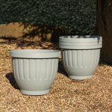 Wham Etruscan 47cm Round Planter Pack of 4 Soft Grey