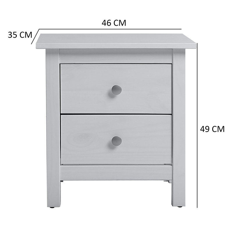 High Springs 35cm W Solid Wood Bedside Table