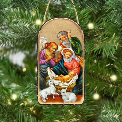 5'' Handmade Wood Shatterproof Photo Ornament