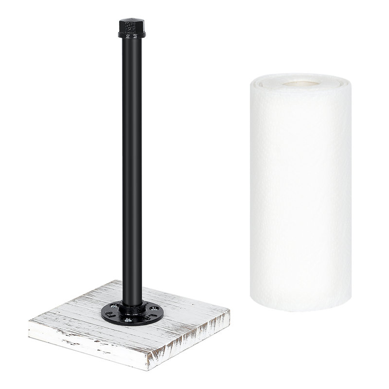 Porte-serviettes sur pied autoportant, Blanc rustique