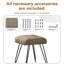 Tabouret de meuble-lavabo en similicuir H 17 po avec pieds en métal-1033965555