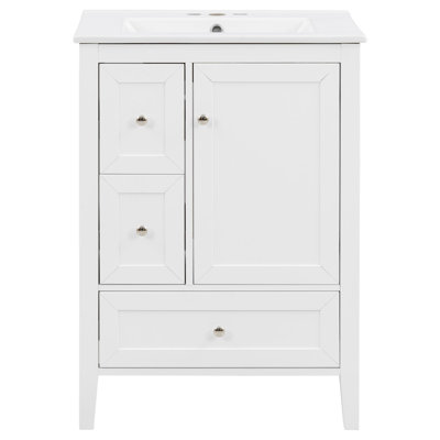 24" bathroom vanity with ceramic sink