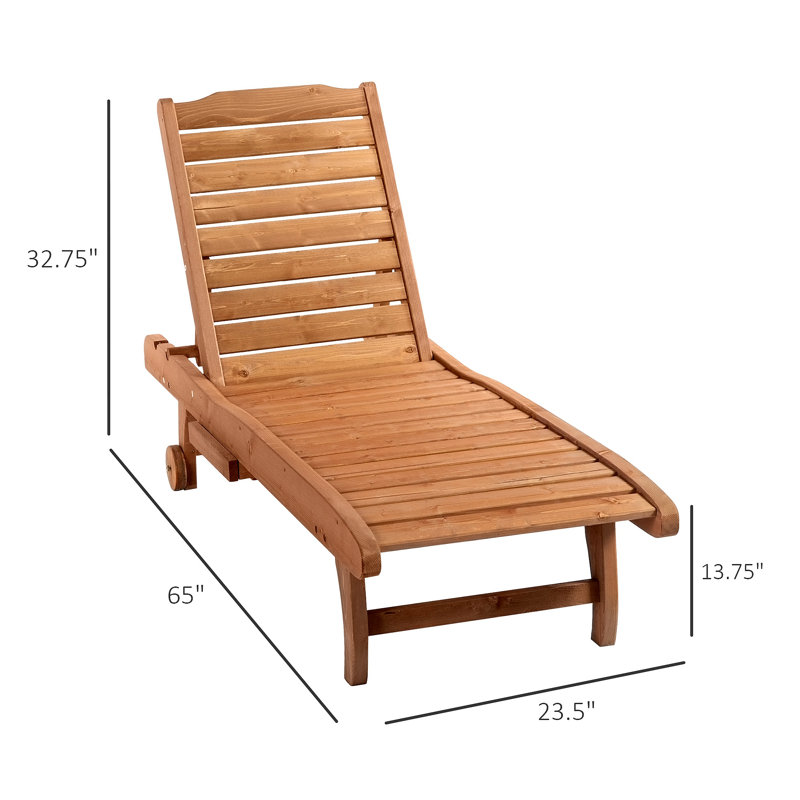 Chaise longue d'extérieur pour chaise longue, table intégrée, dossier inclinable pour bronzer / bronzer, roulettes, aspect bois rouge