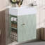 Meuble-lavabo de 20 po avec lavabo en céramique, porte à motif de losanges, poignées dorées et tablettes de rangement latérales - petit cabinet moderne avec barre à serviettes, fabrication en panneau de fibres à densité moyenne, assemblage requis-371244942