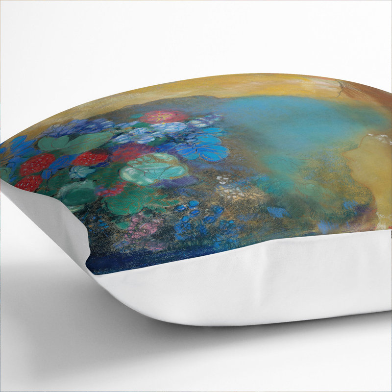 Ophelia Among The Flowers Square Throw Cushion, White, 55cm H x 55cm W x 20cm D
