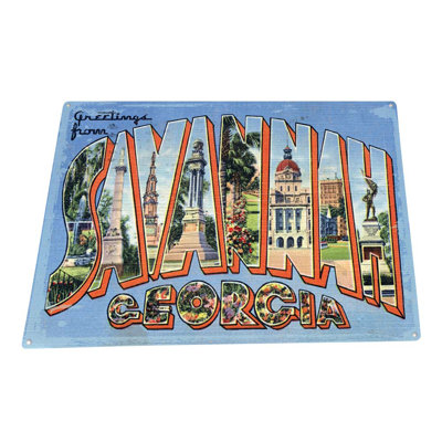 «Greetings From Savannah Georgia» sur impression métallique