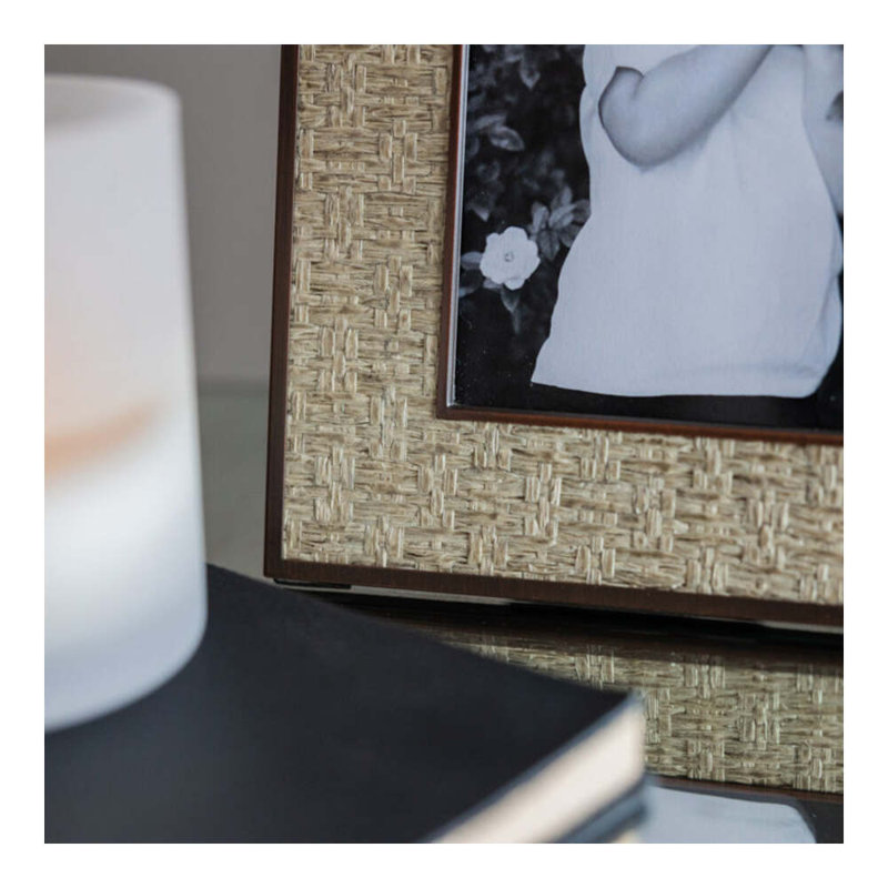 Rattan Single Picture Frame, Moss Green