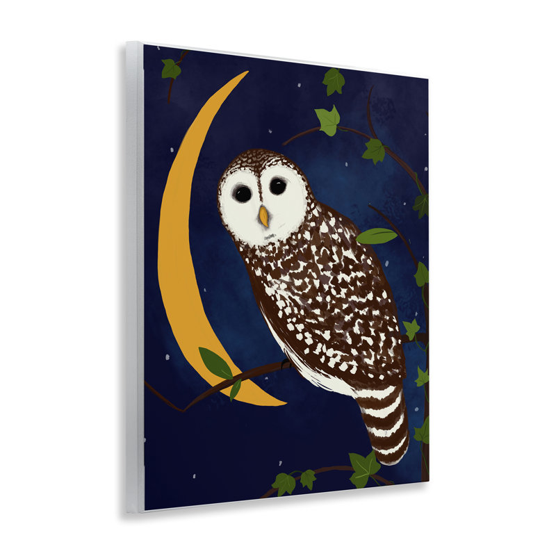 Owl & Moon Forest Wall Plaque Art by Michelle Ingari Designs