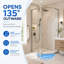 Cabine de douche pivotante semi-sans cadre P 34 po x H 72 po avec verre trempé transparent 5/16 po, installation réversible, chrome-57451830