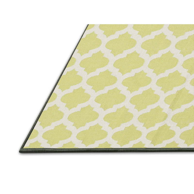 Tapis de zone jaune clair contemporain, Rectangle 5 pi x 7 pi