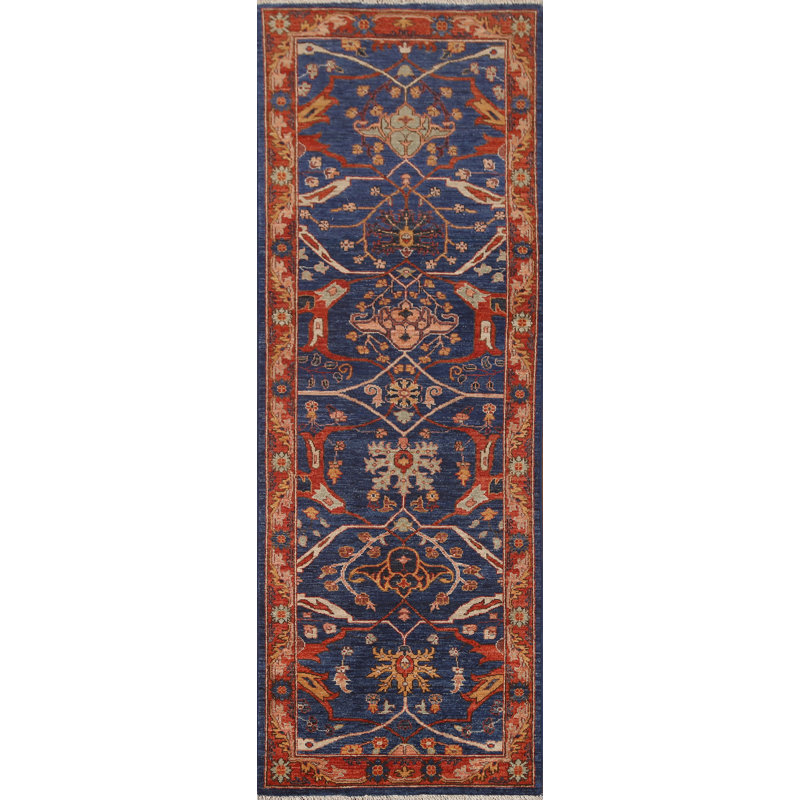 One-of-a-Kind 2'5" x 7'5" New Age Runner Wool Area Rug in