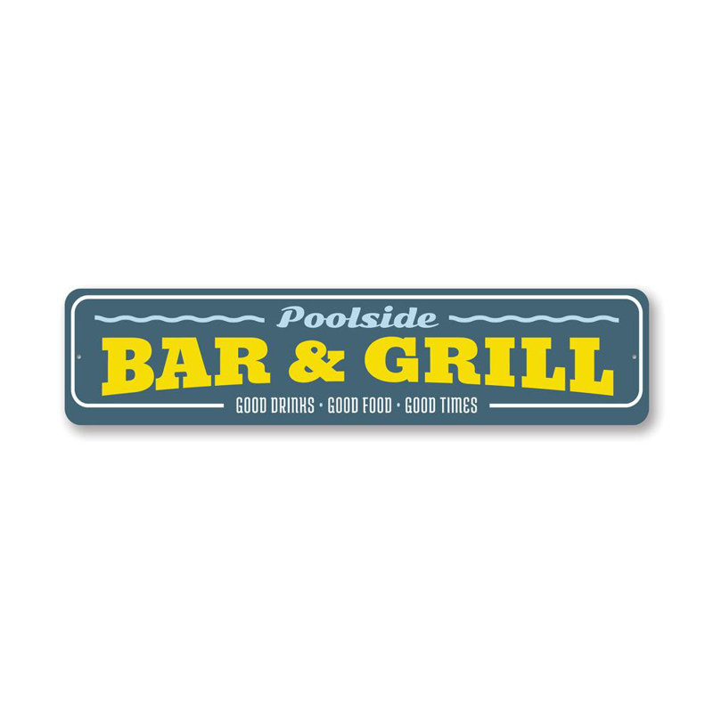 Enseigne de bar en aluminium près de la piscine, H 6 po x l 24 po x P 0,06 po