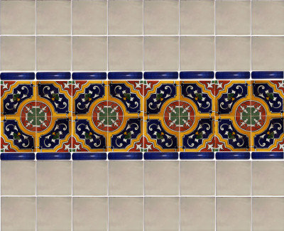 2 "x 2" mosaïque de dosseret fait à la main 36 pièces TalaMex Castilla