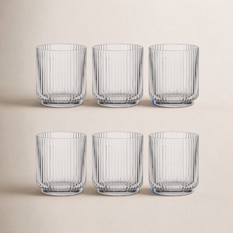 Verre bas en acrylique cannelé Laya, Clair